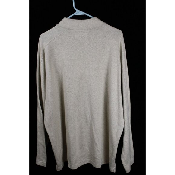 Roundtree & Yorke Authentic Outfitters Creme/Beige Cotton Men's XL 1/4 Zip Pullo - Picture 4 of 4